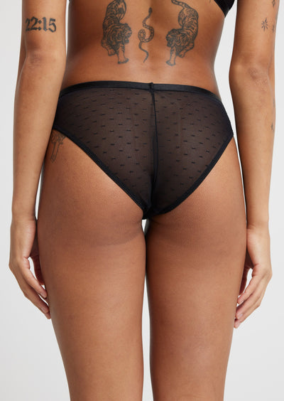 MESH HIPSTER DOTTED- Black - woron